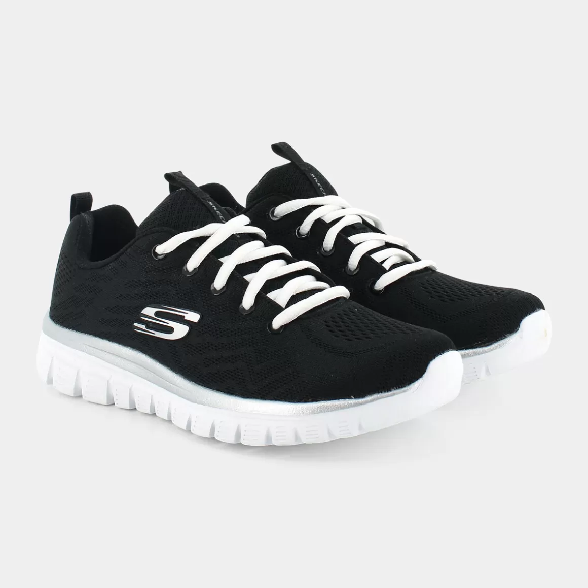 Flash Sale SKECHERS 12615 Graceful Black Mesh / White - Sportive Nero