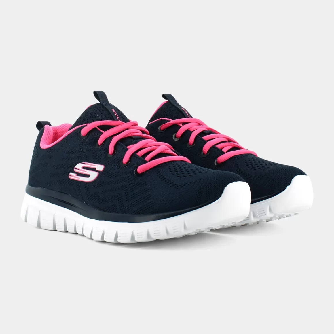 Best Sale SKECHERS 12615 Graceful Navy Mesh / Hot Pink - Sportive Blu