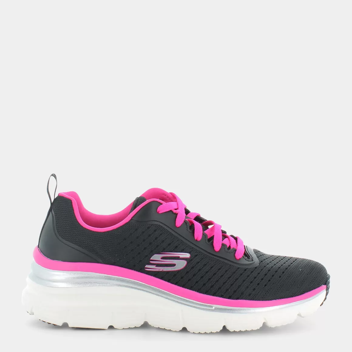 Fashion SKECHERS 149277 Fashion Fit Black Mesh / Hot Pink - Sportive Nero