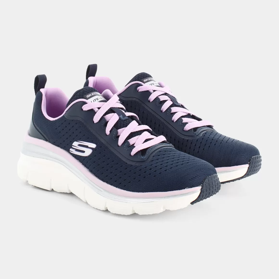 Outlet SKECHERS 149277 Fashion Fit Navy Mesh / Lavender - Sportive Blu