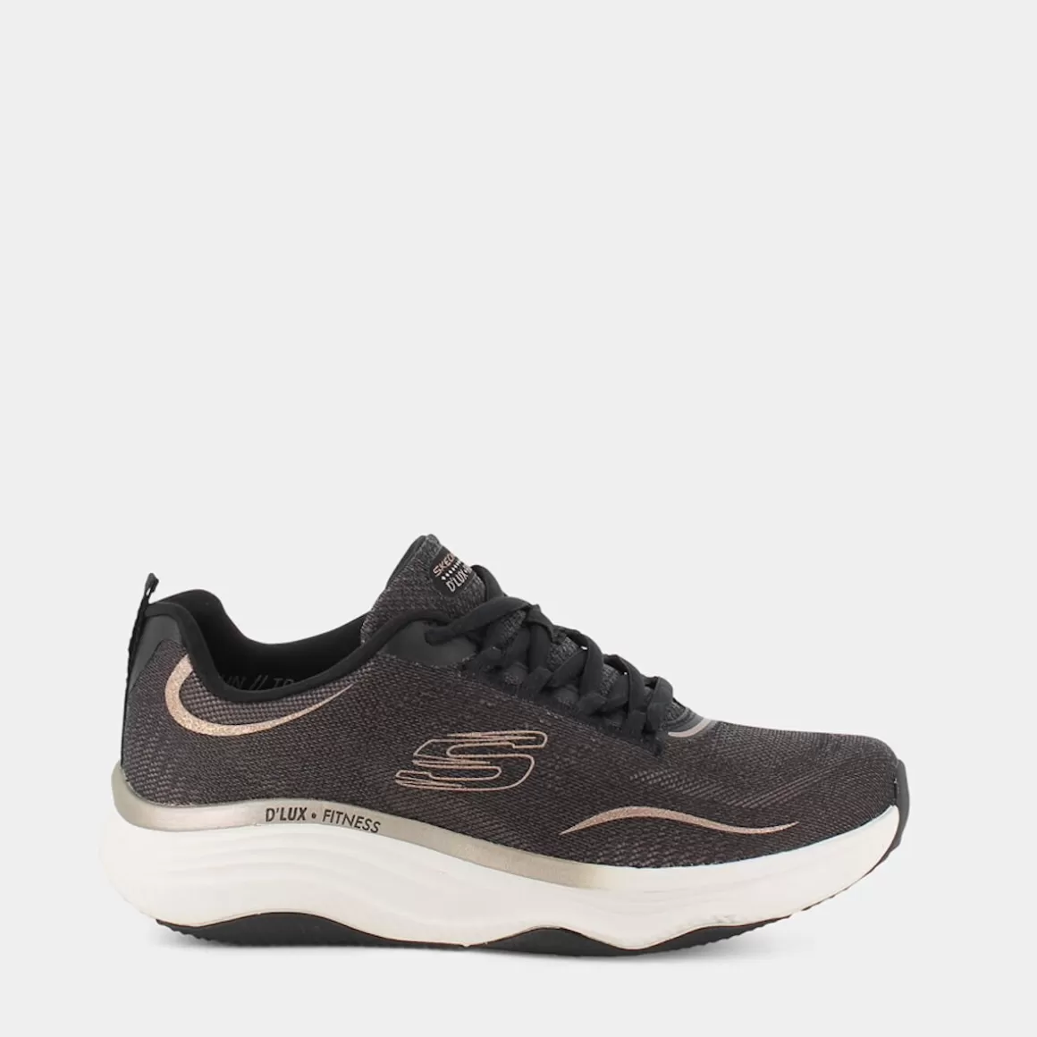 New SKECHERS 149837 D'Lux Fitness Black Mesh/Rose Gold - Sportive Nero