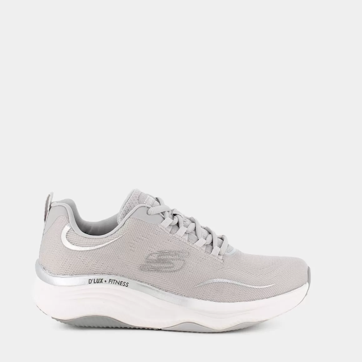 Shop SKECHERS 149837 D'Lux Fitness Gray Mesh/Silver - Sportive Grigio