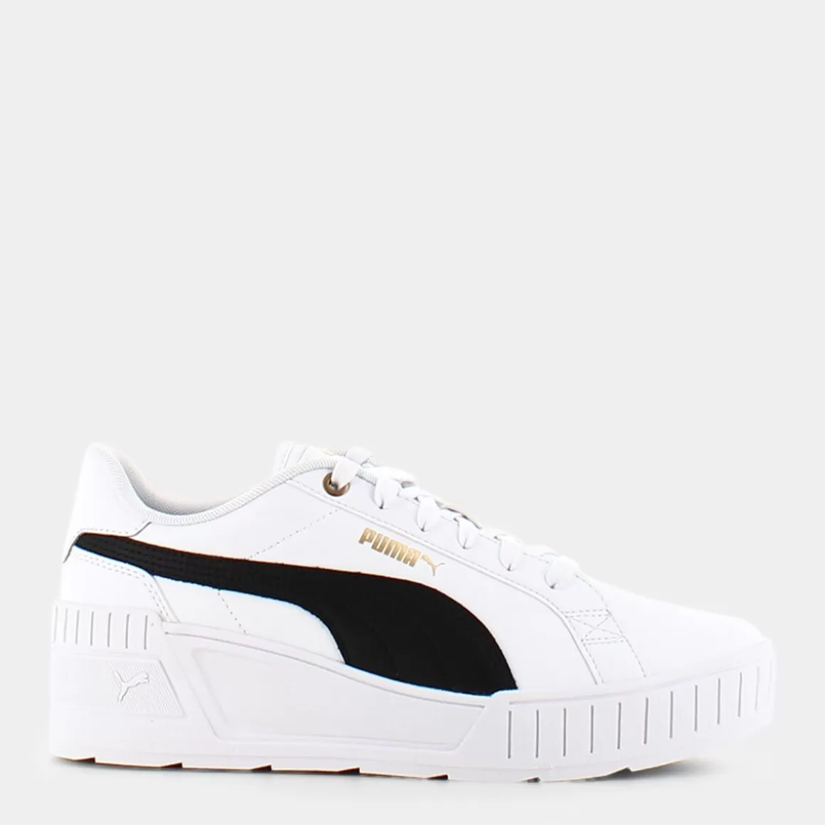 Clearance PUMA 390985 Karmen Wedge White-Black-Gold - Sportive Bianco