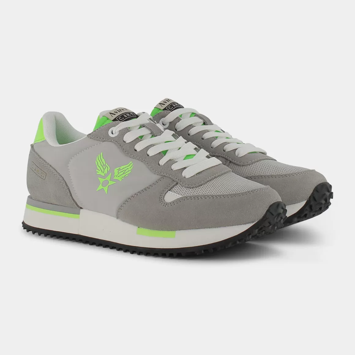 Shop AVIREX Av21M40600 Isaac Ciment Lime - Sneakers Grigio