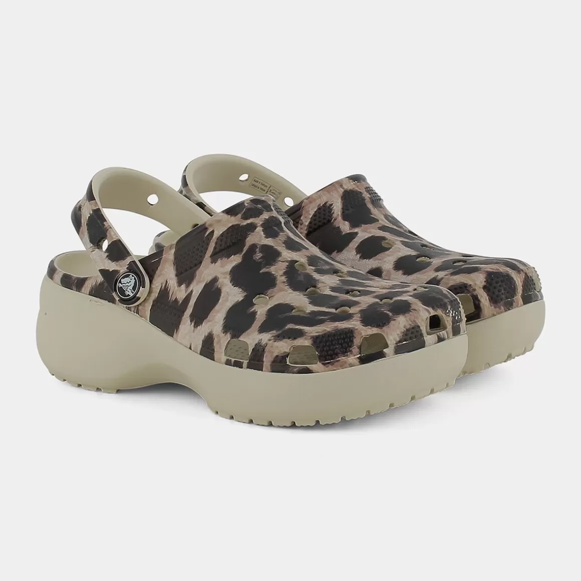 Clearance CROCS Cr.207844 Cls Platform Animal Remix Clg Bone/Leopard - Ciabatte Marrone