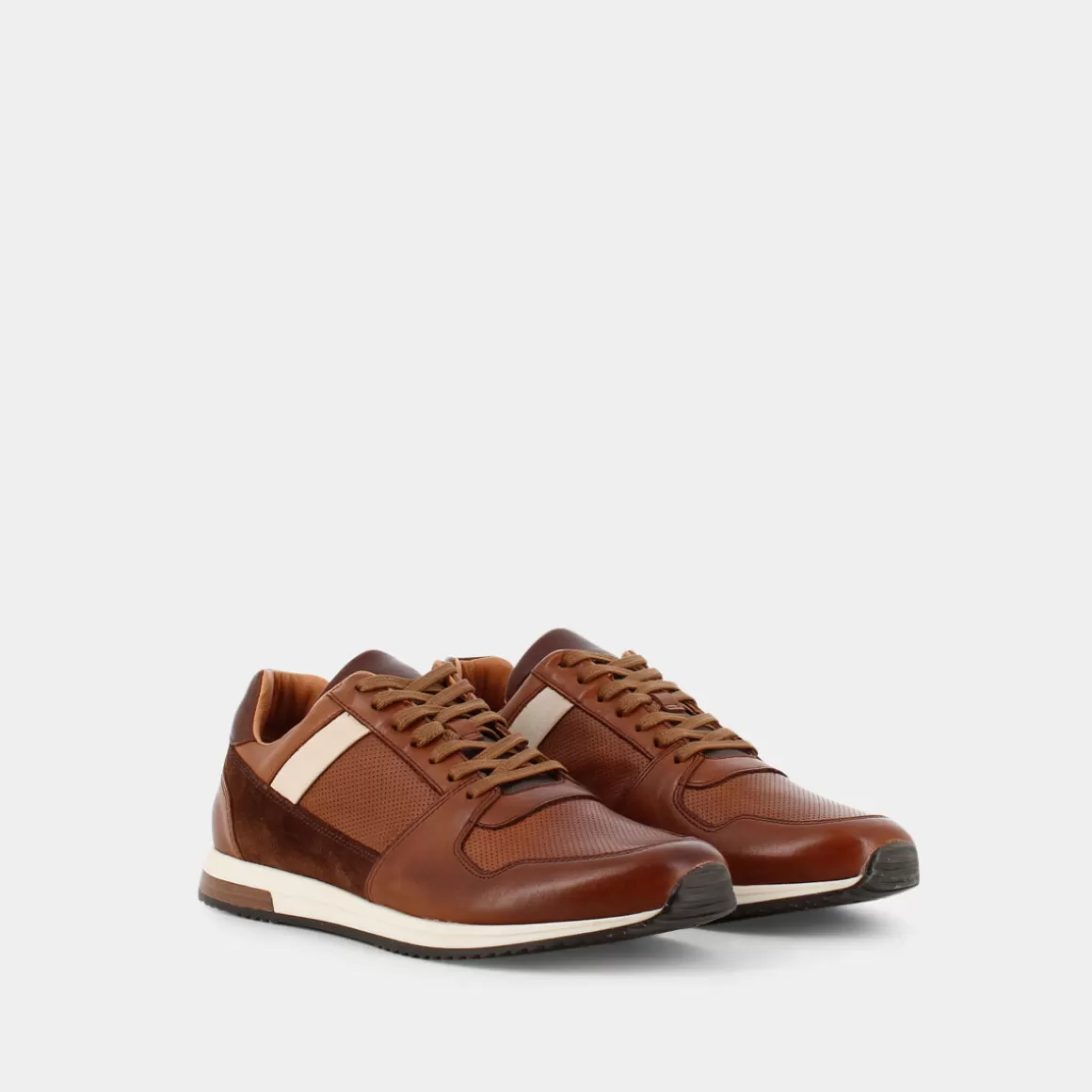 Clearance OSCAR&THAIS Ct-E23U-03 - Cognac - Sneakers Marrone