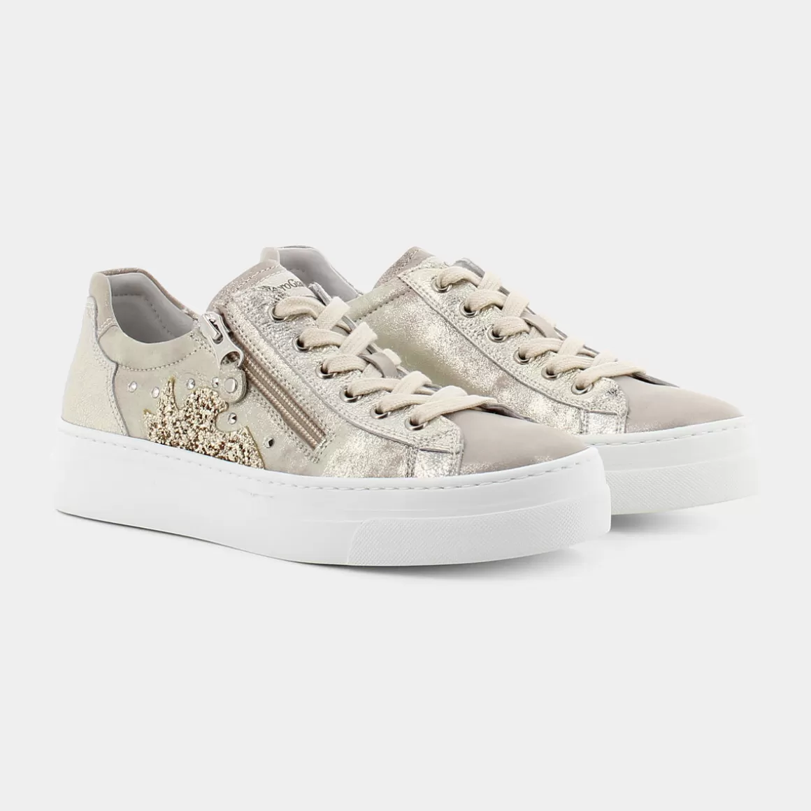 Sale NERO GIARDINI E010660D /Oro Metallizzato - Sneakers Beige