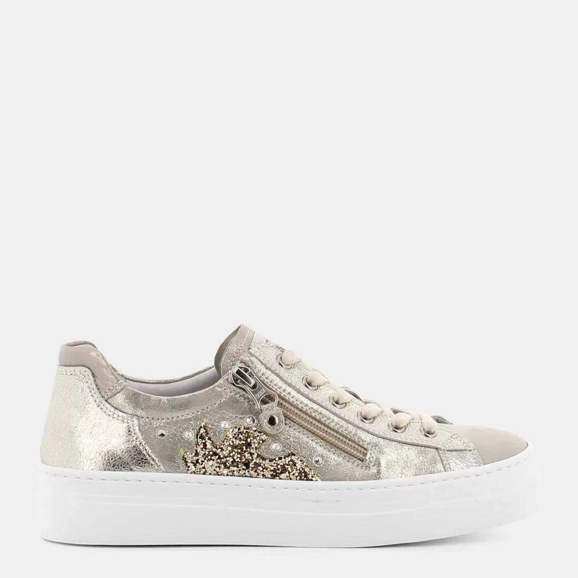 Sale NERO GIARDINI E010660D /Oro Metallizzato - Sneakers Beige