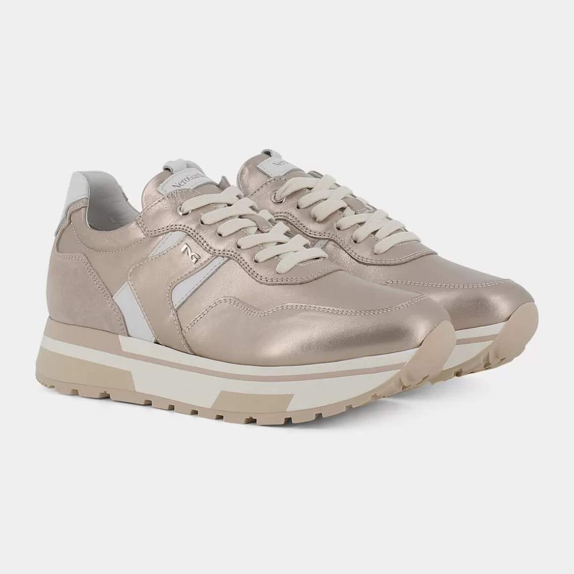 Sale NERO GIARDINI E218070D Platino - Sneakers Beige