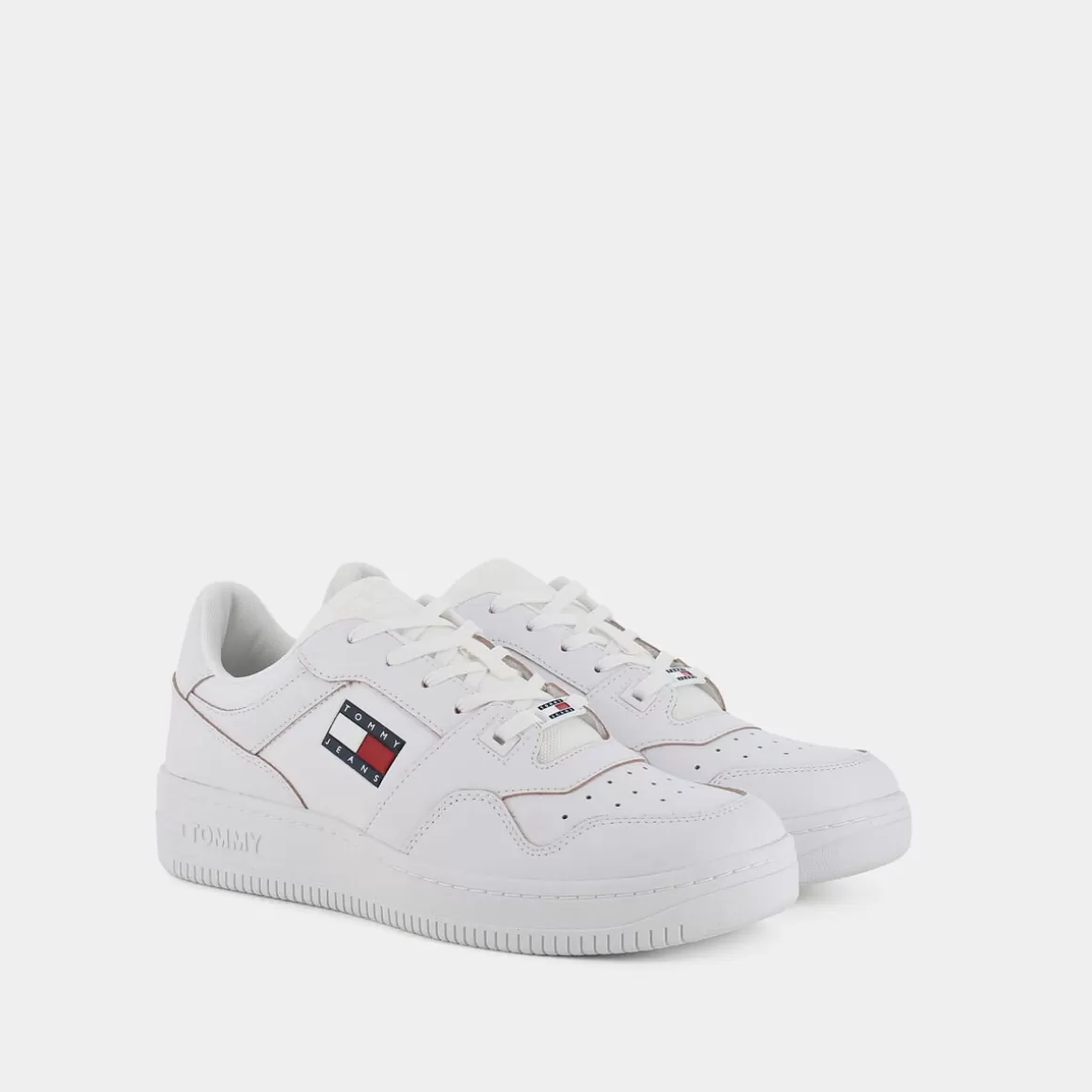 New TOMMY JEANS Em0Em01017Ybr Etch Basket Sneakers Bianco