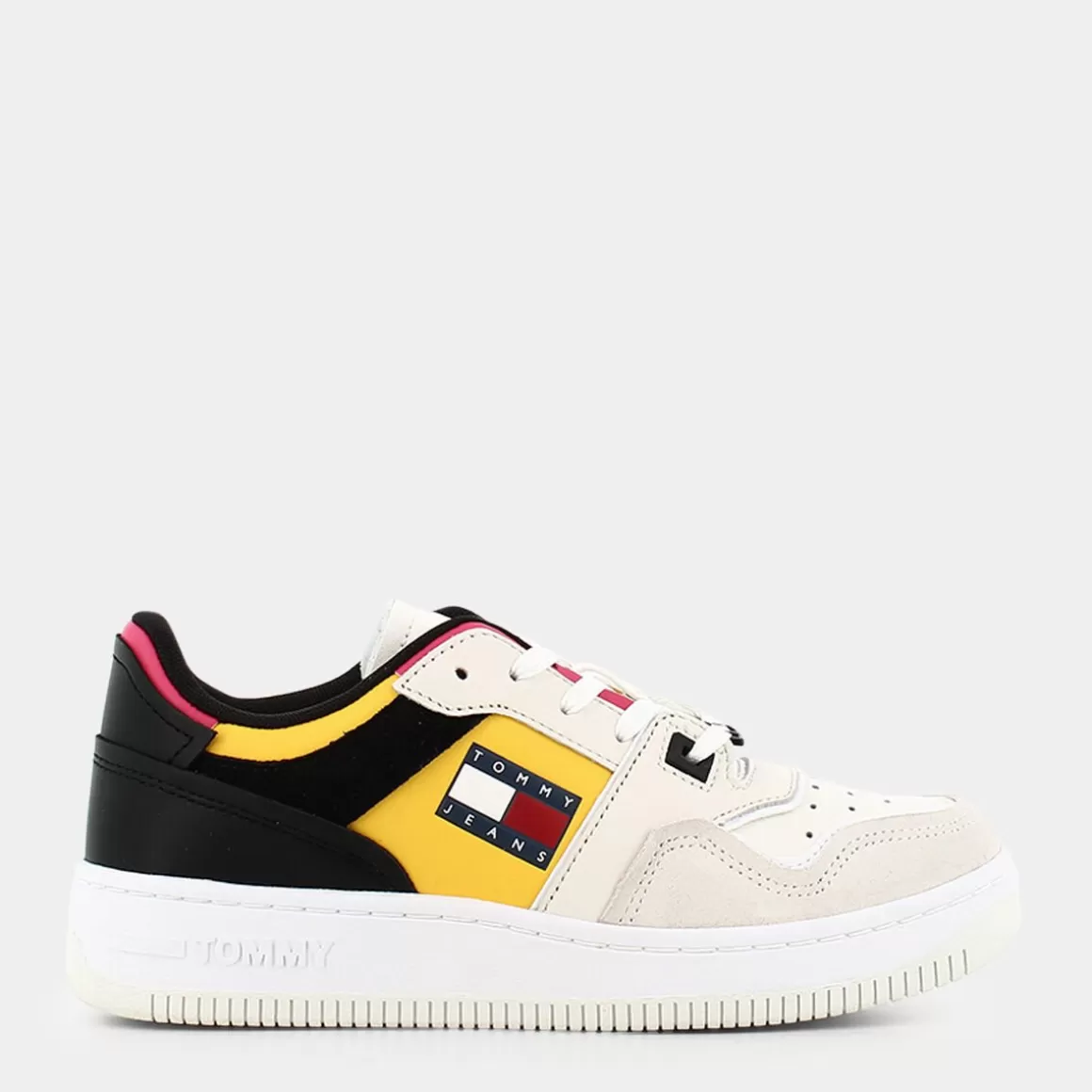 Best Sale TOMMY JEANS En0En020520F4 Meg Low Nero-Giallo - Sneakers Bianco