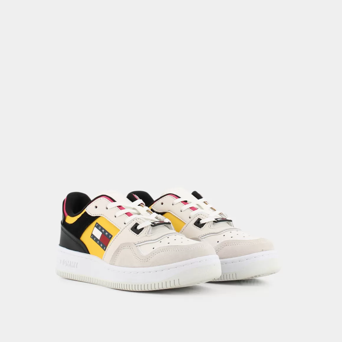 Best Sale TOMMY JEANS En0En020520F4 Meg Low Nero-Giallo - Sneakers Bianco