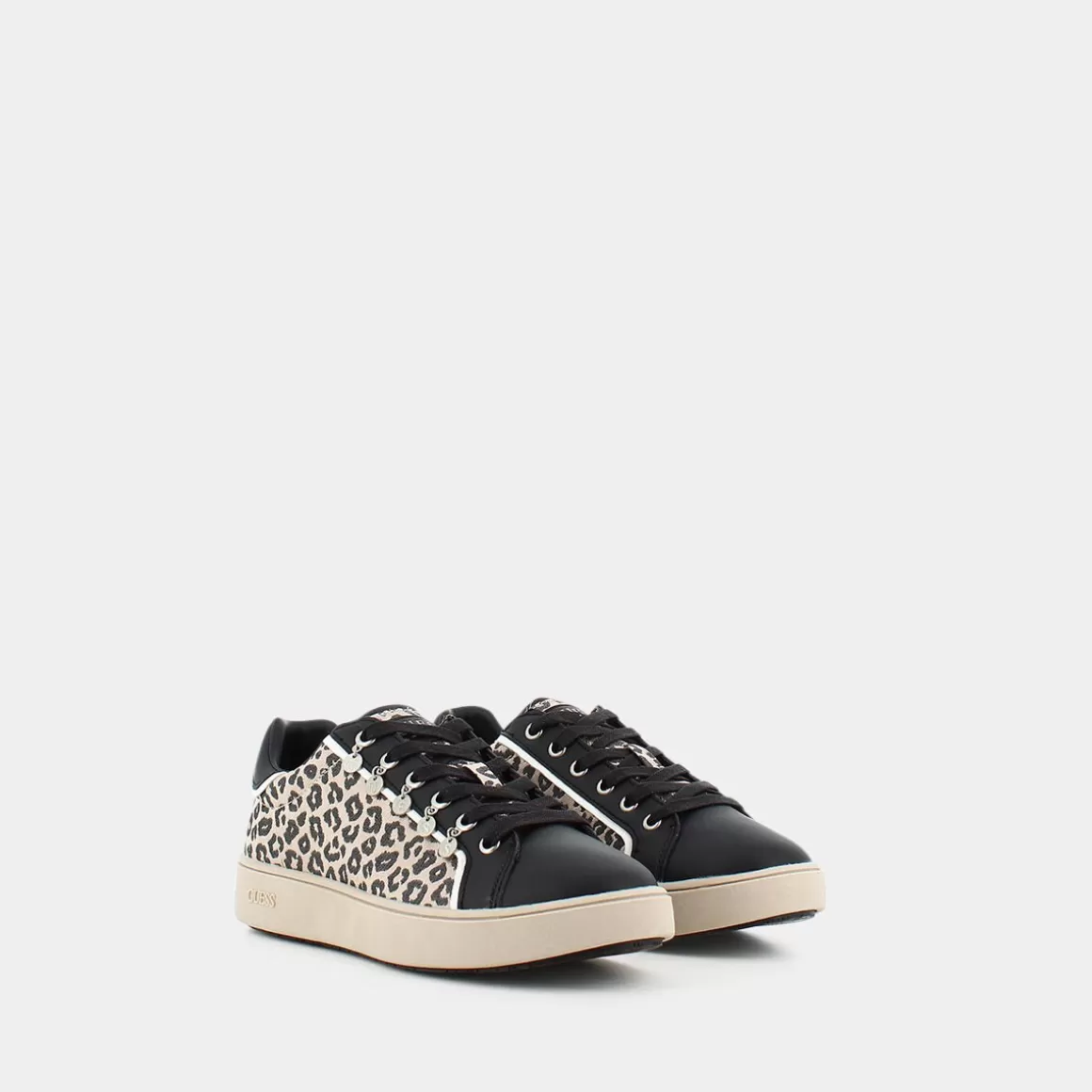 Best GUESS Fl5Mel Fap12 /Leopardo - Sneakers Nero