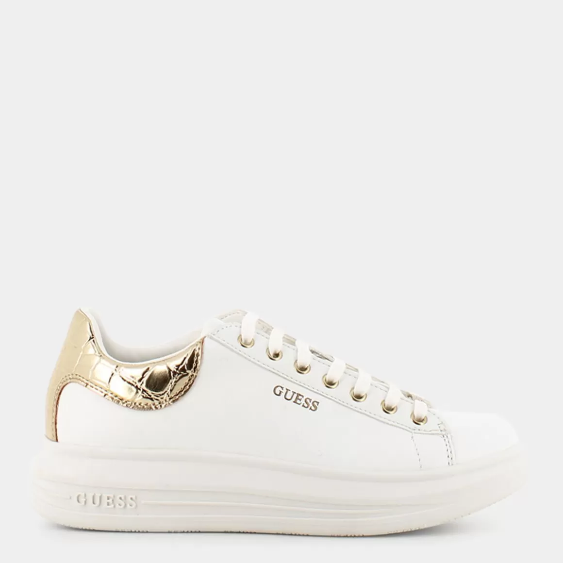 Fashion GUESS Fl7Rno Ele12 /Oro - Sneakers Bianco