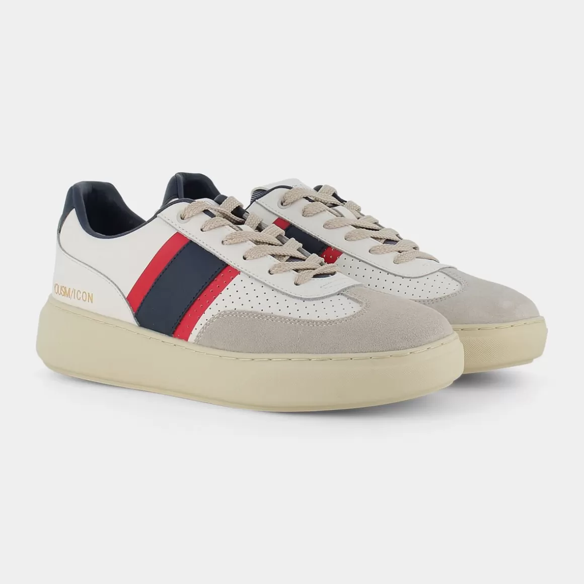 Store YOUSM Hz-E21U-08 /Beige/Blu/Rosso - Sneakers Bianco