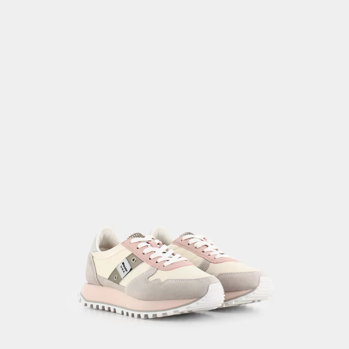 Hot BLAUER Millen01 - White/Nude - Sneakers Beige