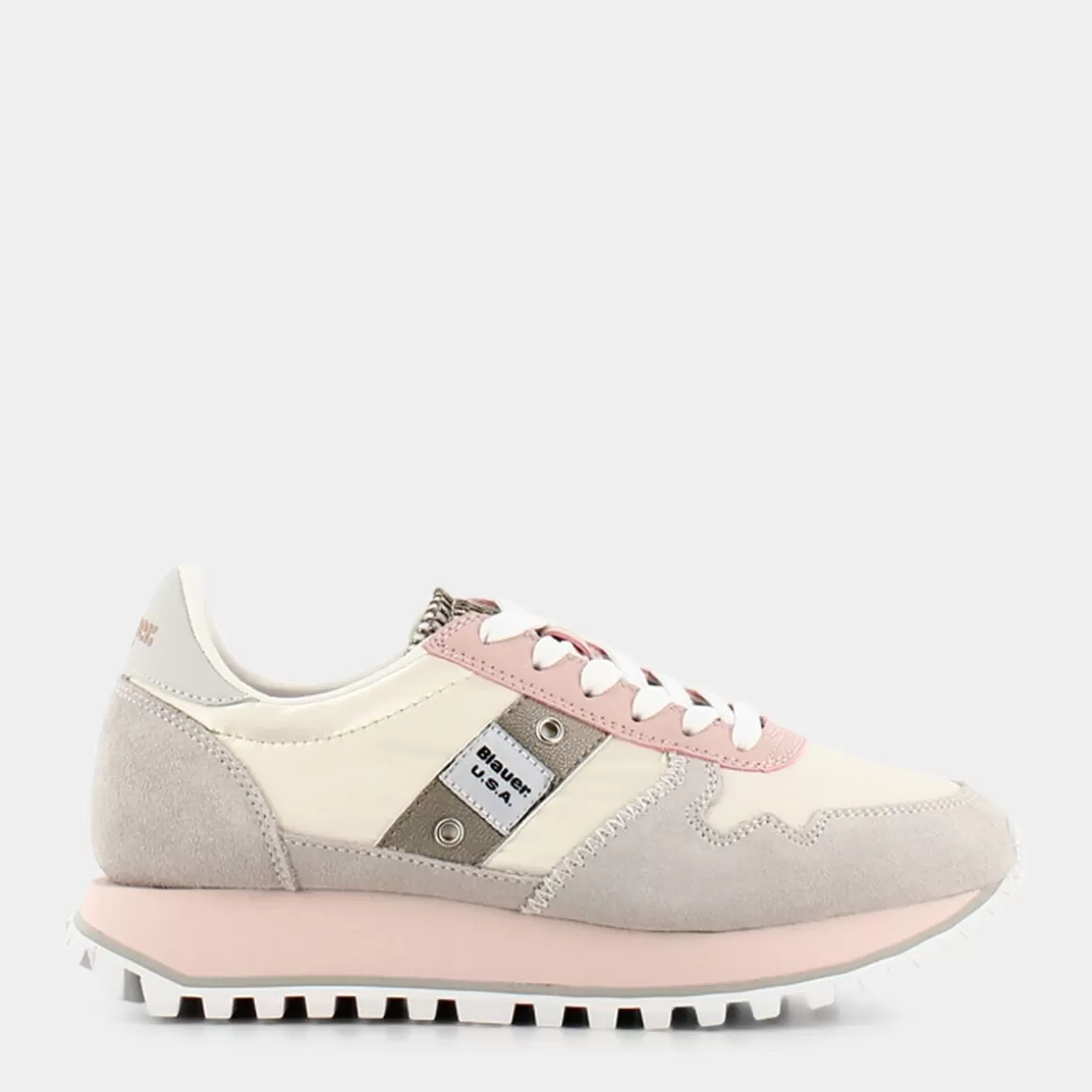 Hot BLAUER Millen01 - White/Nude - Sneakers Beige