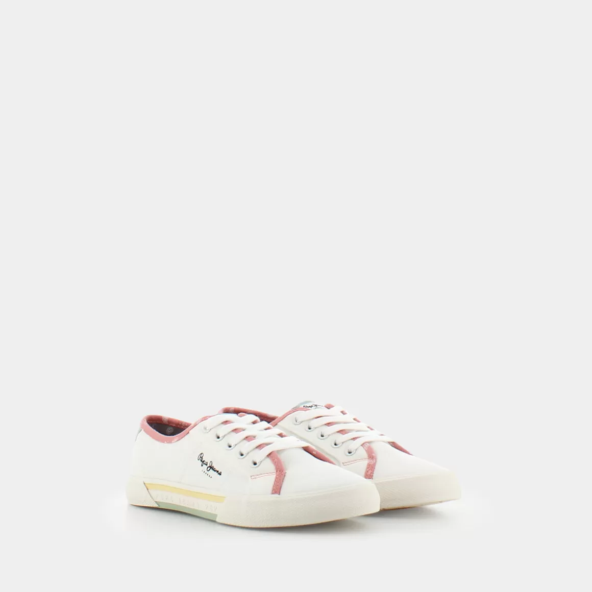 Sale PEPE JEANS Pls31436 Brady Bandan Sneakers Bianco