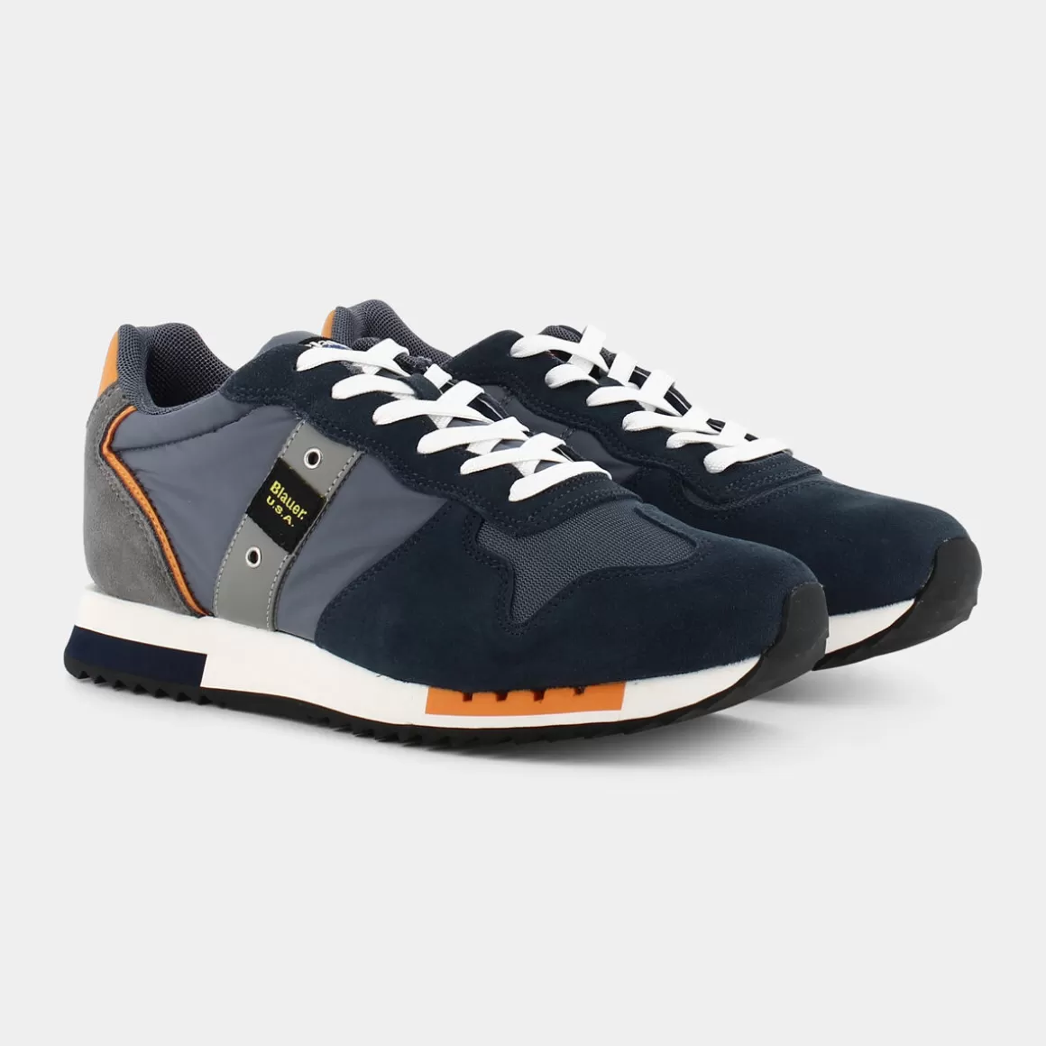 Online BLAUER Queens - Navy/Orange - Sneakers Blu