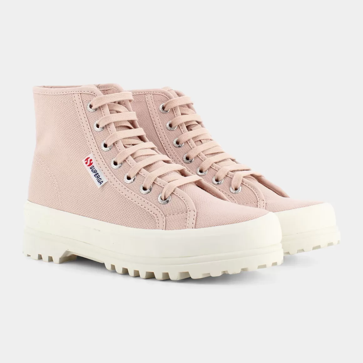 New SUPERGA S00Gxg0 Alpina High Top Pink Skin - F Avorio - Sportive Rosa