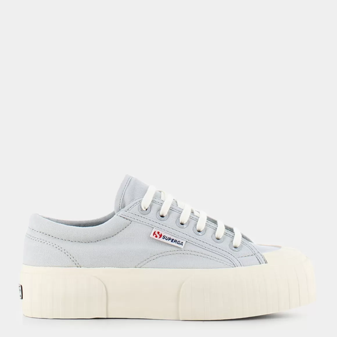 Outlet SUPERGA S5111Sw 2631 Stripe Platform Grey Lilla - Sportive Azzurro