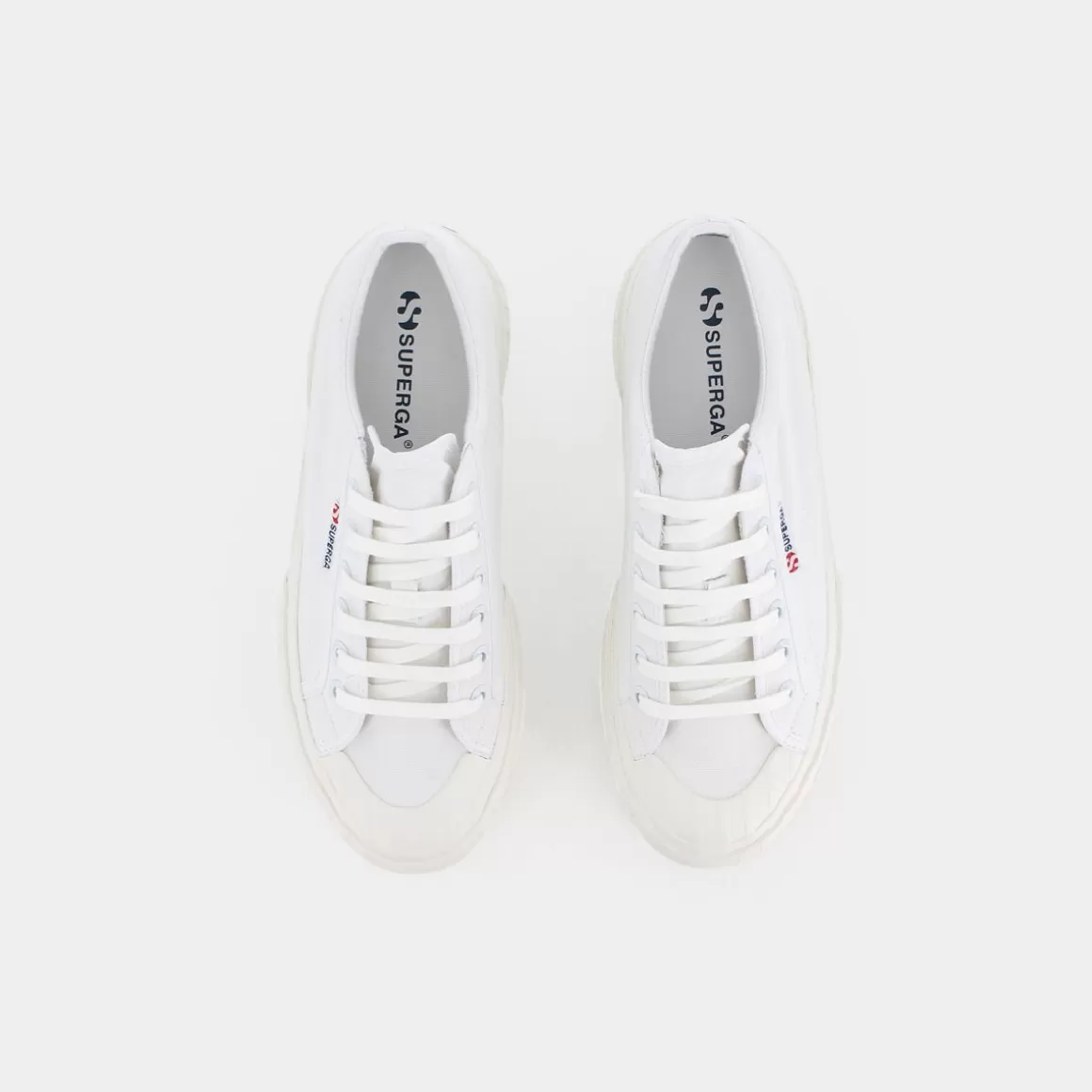 Clearance SUPERGA S5111Sw 2631 Stripe Platform White Avorio - Sportive Bianco