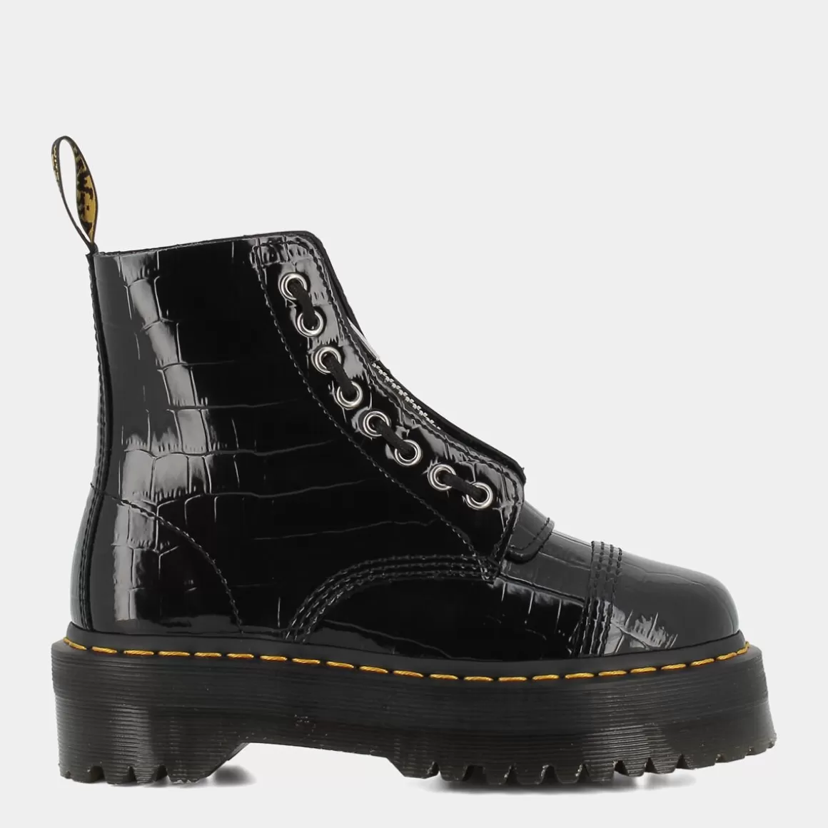 Outlet DR MARTENS Sinclair Patent Lamper Croc Black - Scarponcini Nero